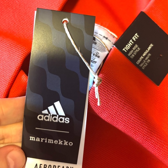Adidas and Marimekko limited edition Aeroready orange high rise 7/8 leggings NWT - Picture 6 of 14